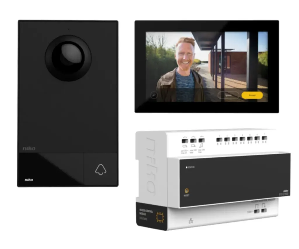 NIKO - Videokit, met buiten- en binnenpost, opbouw, 1 beldrukknop (2-draads)